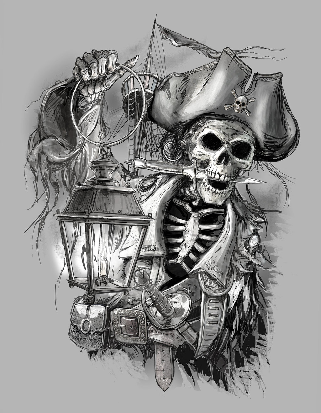 Pirate Skeleton Drawing at Explore collection of
