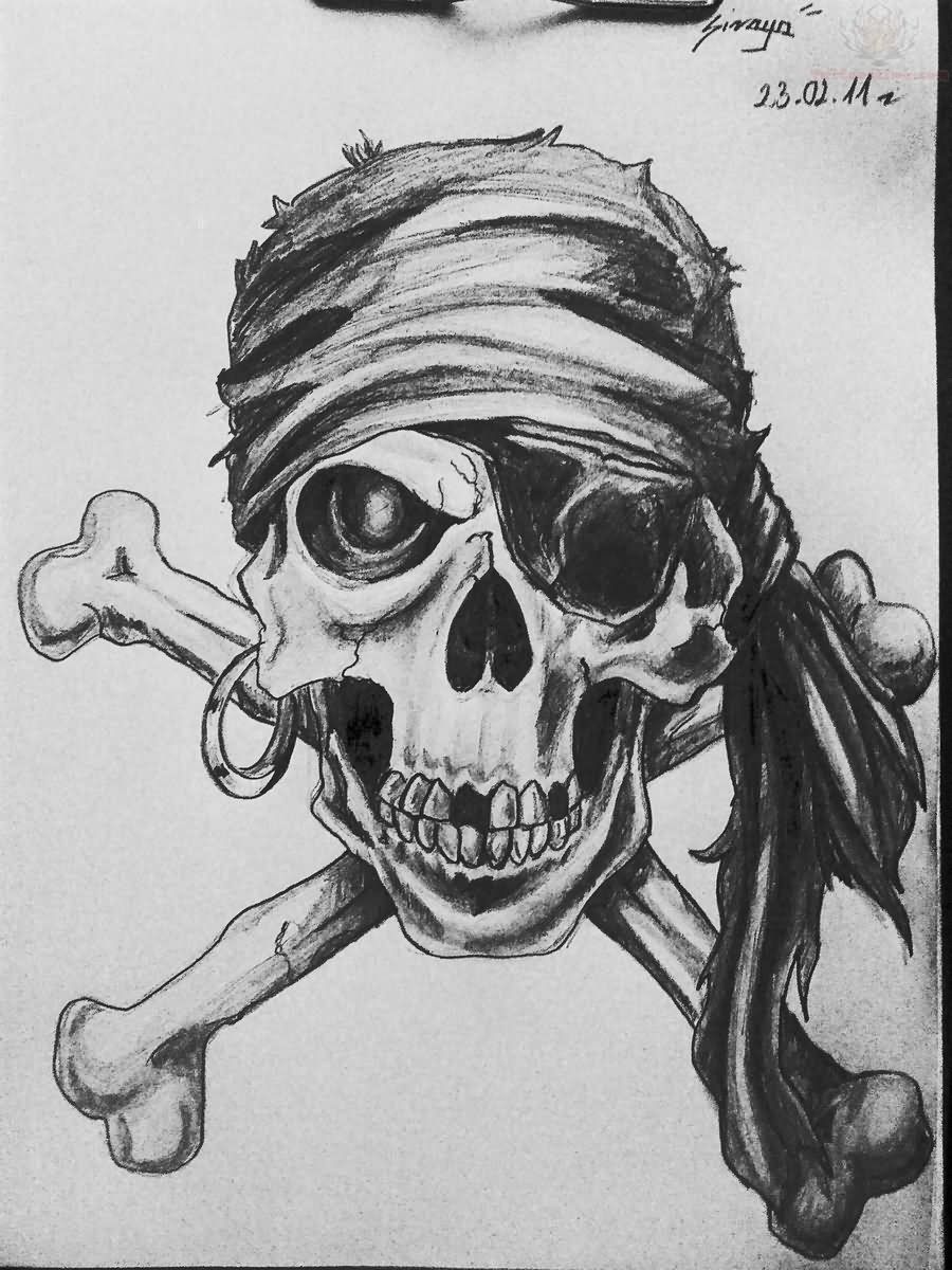 900x1200 Found On Bing From Pencil Drawings Pirate - Pirate Skull Drawing