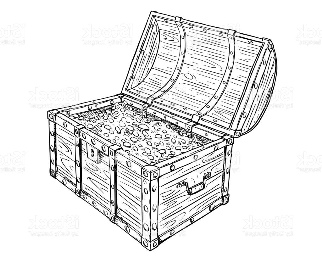 1024x852 best hd cartoon vector drawing of old open pirate treasure chest - Pirate Treasure Chest Drawing