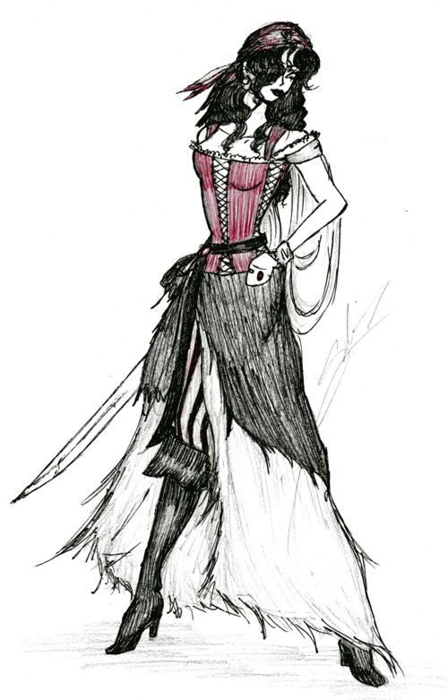 500x781 pirate pinup drawings pirate wench drawing pirate wench - Pirate Wench Drawing