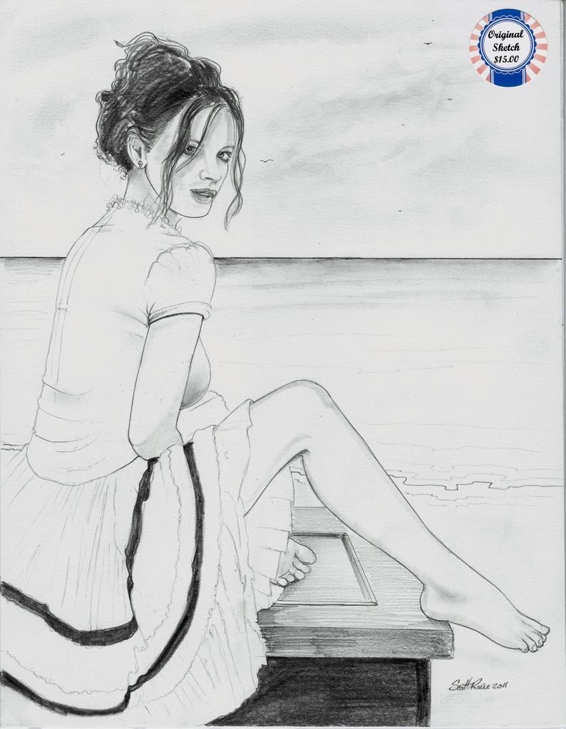 794x1023 pirate wench pin up style sketch x etsy - Pirate Wench Drawing