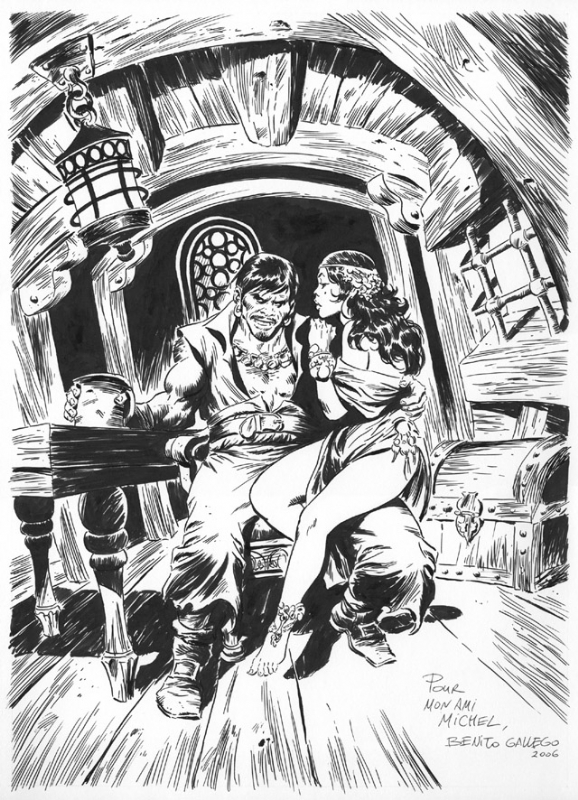 578x800 pirate and wench, in benito gallego's commissions comic art - Pirate Wench Drawing