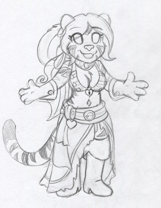 562x723 tiger pirate wench auction - Pirate Wench Drawing