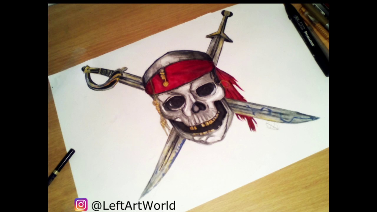 1280x720 speed drawing pirates of the caribbean logo - Pirates Of The Caribbean Drawing