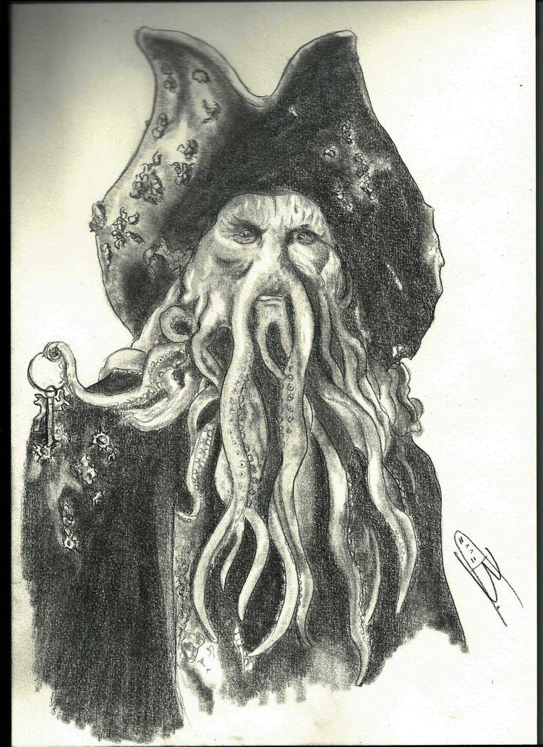 762x1048 Davy Jones - Pirates Of The Caribbean Drawing