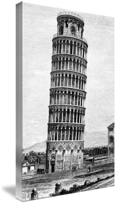 370x650 leaning tower of pisa drawing - Pisa Tower Drawing