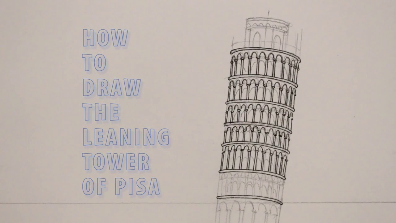 1280x720 how to draw and sketch leaning tower of pisa - Pisa Tower Drawing