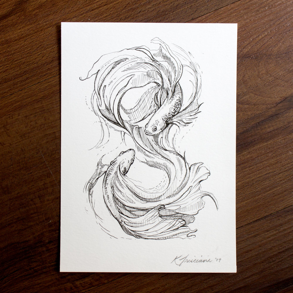 1000x1000 zodiac pisces - Pisces Drawing
