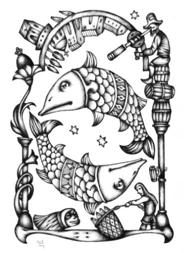 375x507 deep space pisces drawing - Pisces Drawing