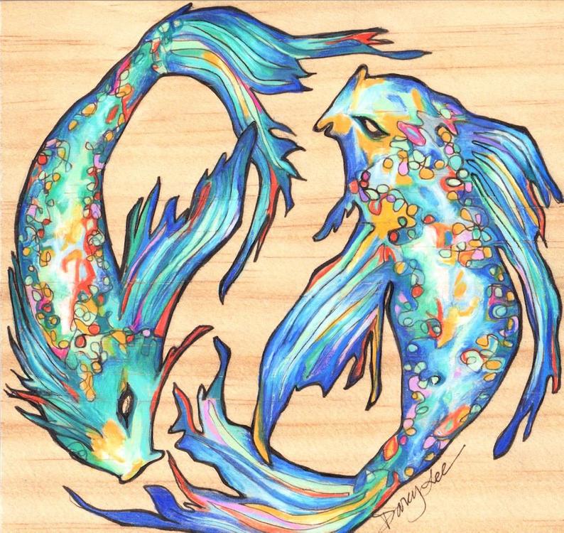 794x750 fish art print pisces art abstract art line drawing on etsy - Pisces Drawing