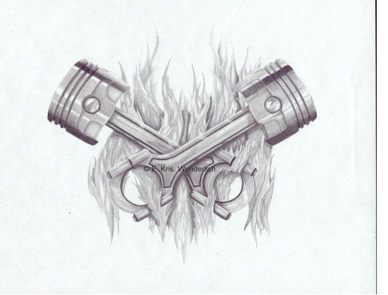 800x608 piston tattoos mechanix - Piston Tattoo Drawing