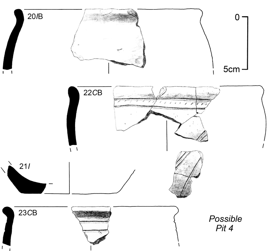850x800 pottery from possible pit - Pit Drawing