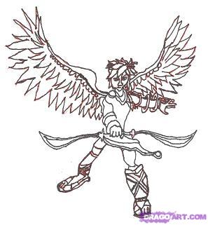 297x321 how to draw pit from smash bros and kid icarus, step - Pit Drawing