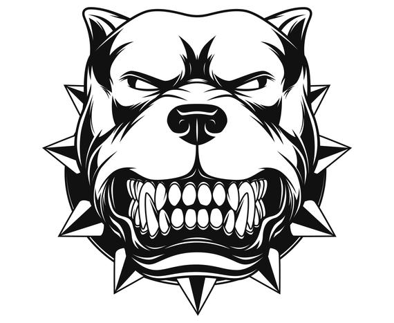 570x467 pitbull pit bull terrier dog cartoon etsy - Pitbull Cartoon Drawing