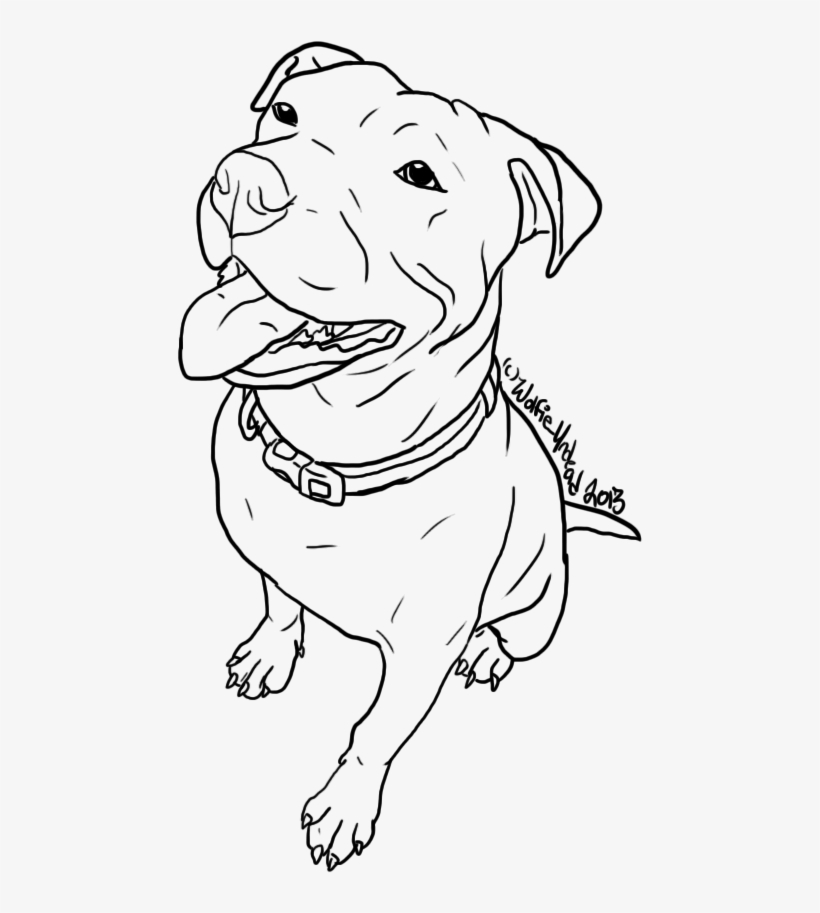 820x913 Free Pit Bull Line Art - Pitbull Line Drawing