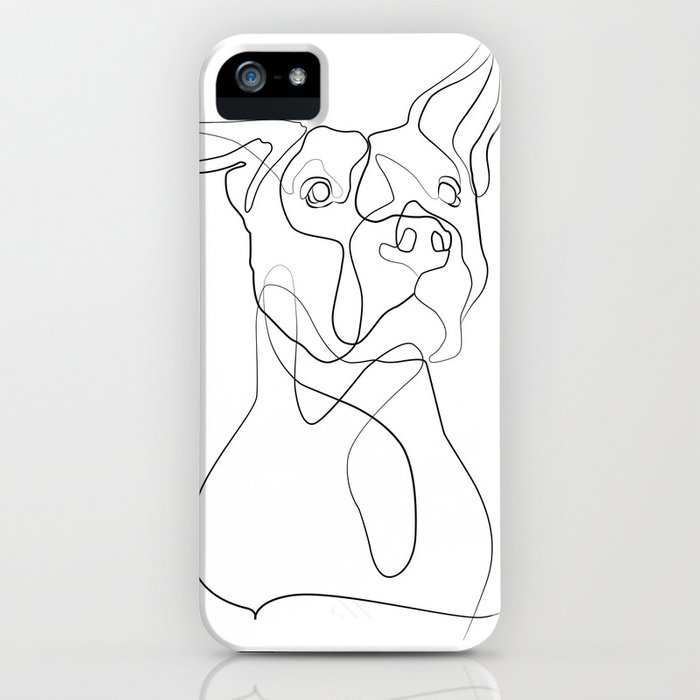 700x700 Pitbull Dog Line Art Iphone Case - Pitbull Line Drawing
