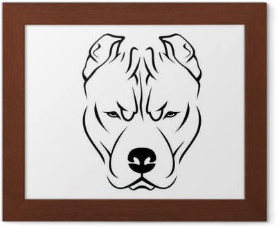400x328 Dog Breed Line Art Logo - Pitbull Line Drawing