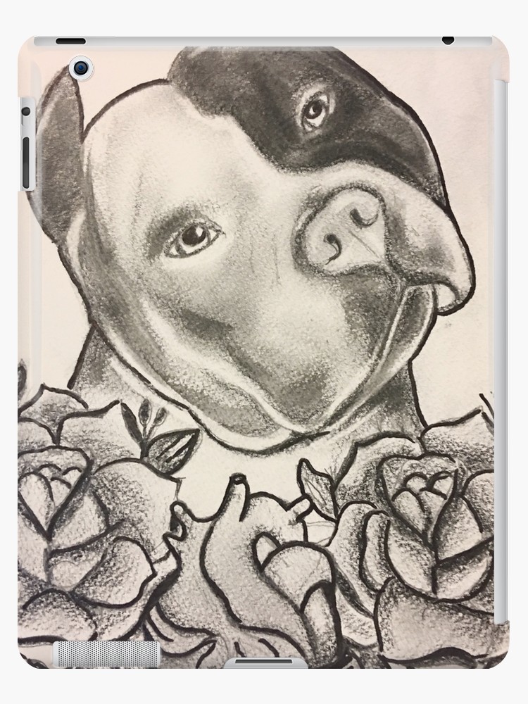 750x1000 Pitbull Sketch Ipad Cases Skins - Pitbull Sketch Drawing