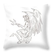 180x180 Demon Holding Pitchfork Drawing Digital Art - Pitchfork Drawing