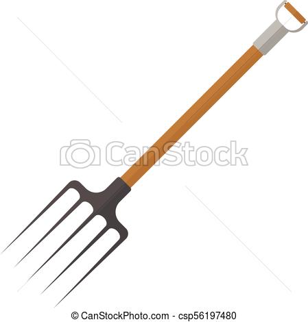 449x470 The Pitchfork Garden Tool Vector Illustration - Pitchfork Drawing