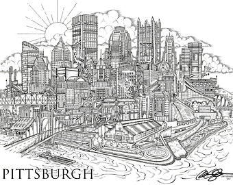 340x270 pittsburgh bridges etsy - Pittsburgh Drawings
