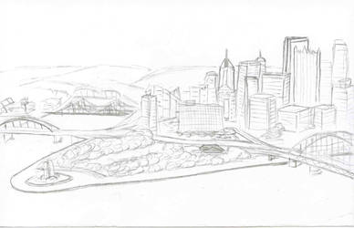 388x250 pittsburgh skyline sketch - Pittsburgh Skyline Drawing