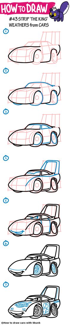 236x1087 best how to draw step - Pixar Cars Drawings