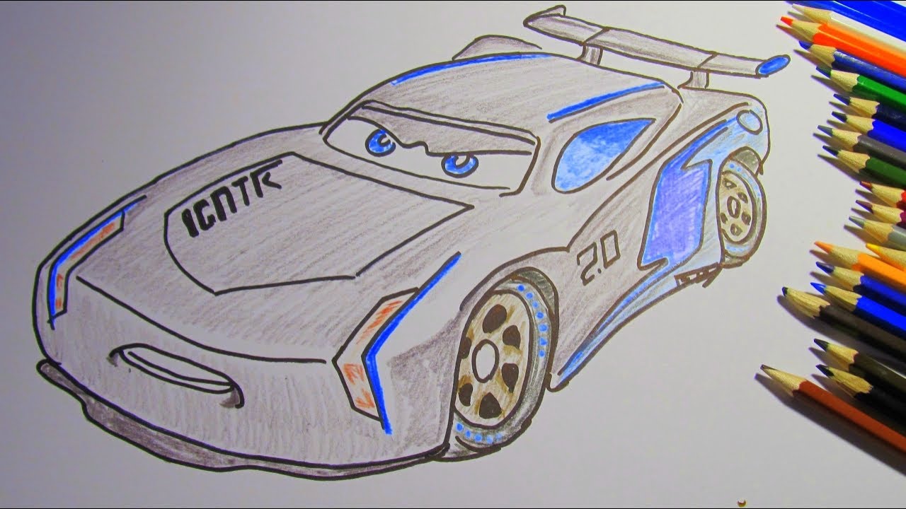 1280x720 how to draw and color jackson storm disney pixar cars - Pixar Cars Drawings