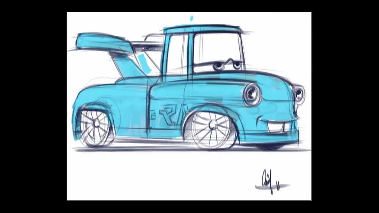 1280x720 pixar cars tokyo mater drawing + year old commentary - Pixar Cars Drawings