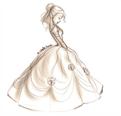 500x480 gorgeous drawing of belle shared - Pixie Drawing