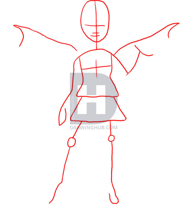 653x720 how to draw a gothic pixie, step - Pixie Drawing