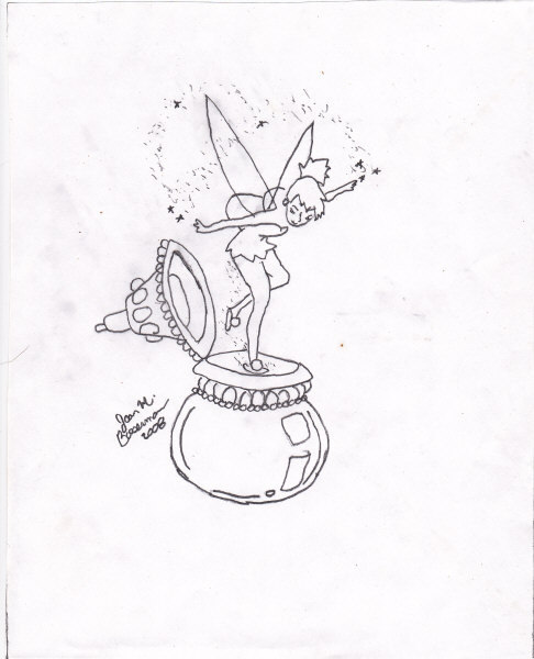 486x600 Tinkerbell Images Pixie Dust Signed Graphite Drawing Wallpaper - Pixie Dust Drawing