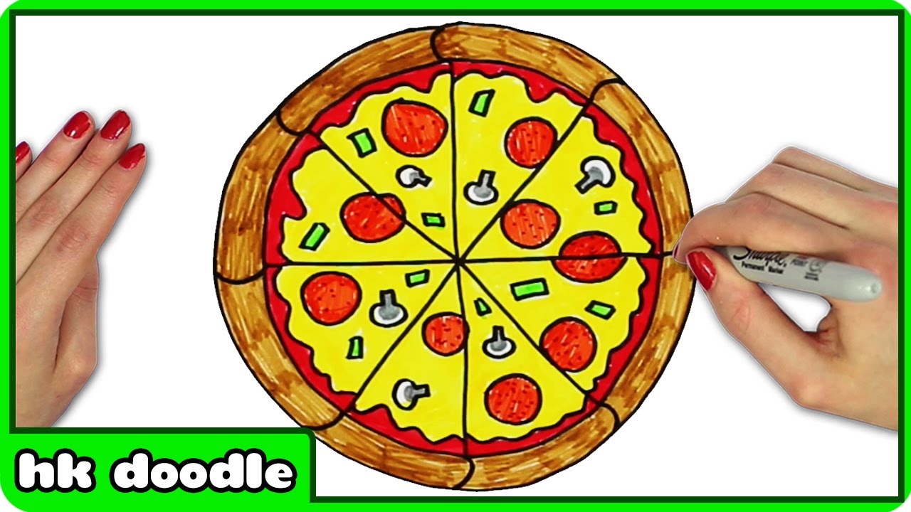 1280x720 how to draw a pizza - Pizza Drawing