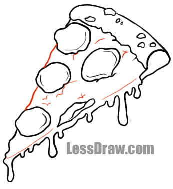 346x377 how to draw pizza lessdraw - Pizza Drawing