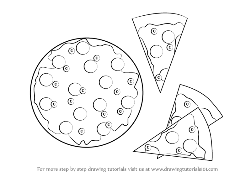 800x565 learn how to draw pizza and slices of pizza - Pizza Drawing