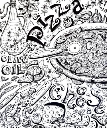 375x449 pizza party drawing - Pizza Drawing