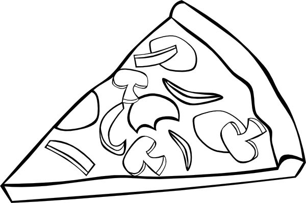 600x399 pizza vector free download black and white huge freebie - Pizza Drawing Black And White
