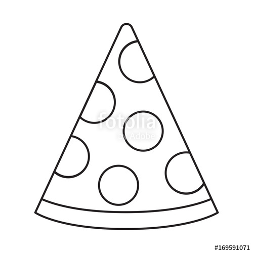 500x500 this is a black and white vector line drawing of a slice of pizza - Pizza Drawing Black And White
