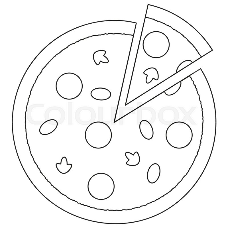 800x800 black and white pizza slice fast food stock vector colourbox - Pizza Drawing Black And White