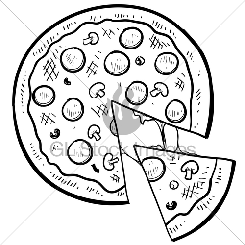 500x500 pizza sketch gl stock images - Pizza Drawing Images