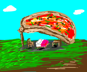 300x250 pizza hut but literal drawing - Pizza Hut Drawing