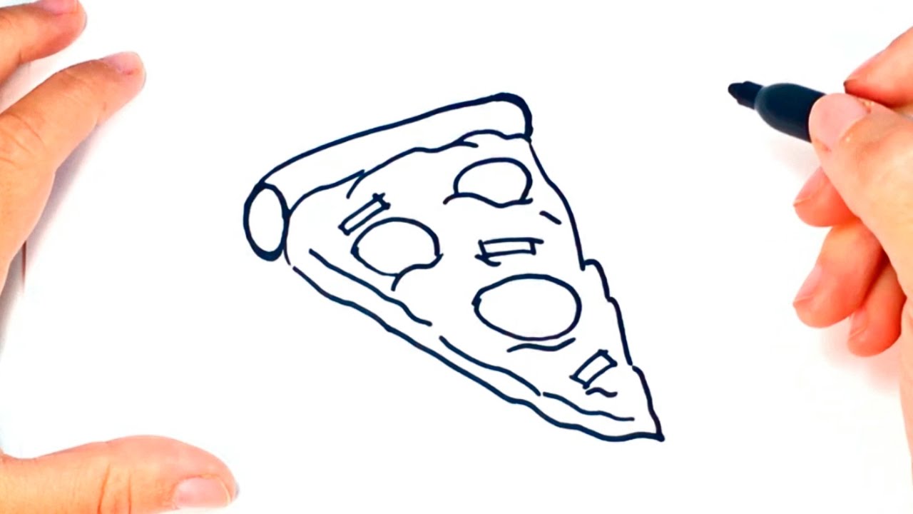 1280x720 how to draw a pizza for kids pizza slice easy draw tutorial - Pizza Line Drawing