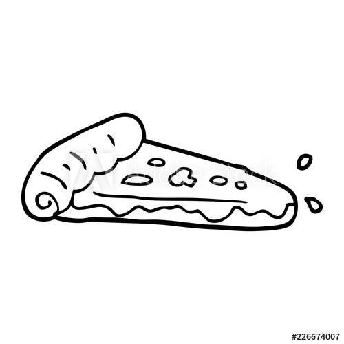 500x500 line drawing cartoon pizza slice - Pizza Line Drawing