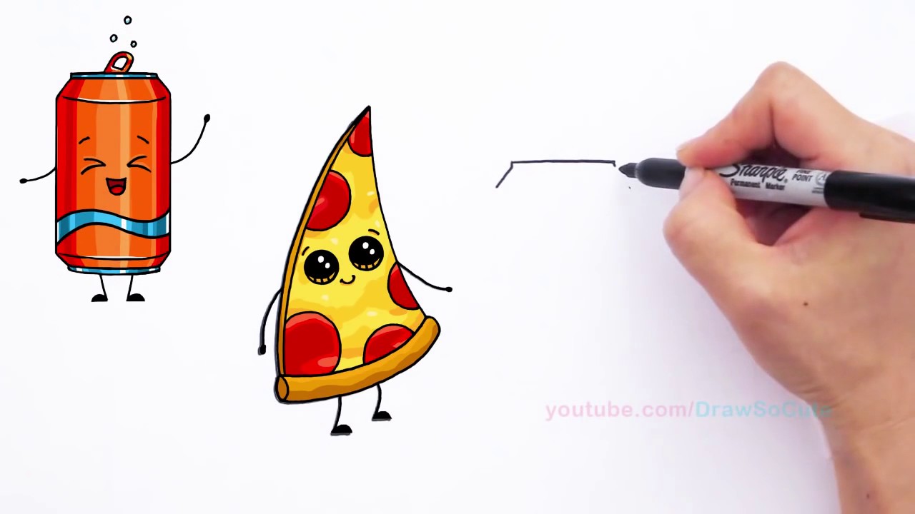 1280x720 Full Hd - Pizza Slice Drawing