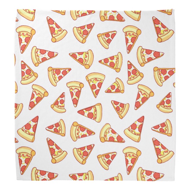 630x630 pepperoni pizza slice drawing pattern bandana - Pizza Slice Drawing