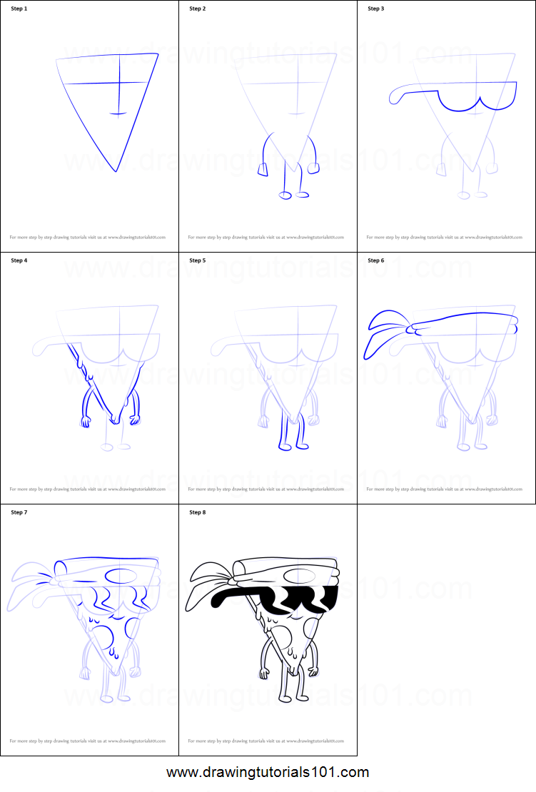 751x1110 How To Draw Pizza Steve From Uncle Grandpa Printable Step - Pizza Steve Drawing