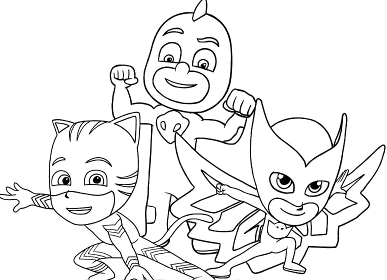 774x560 pj masks coloring pages - Pj Masks Drawing