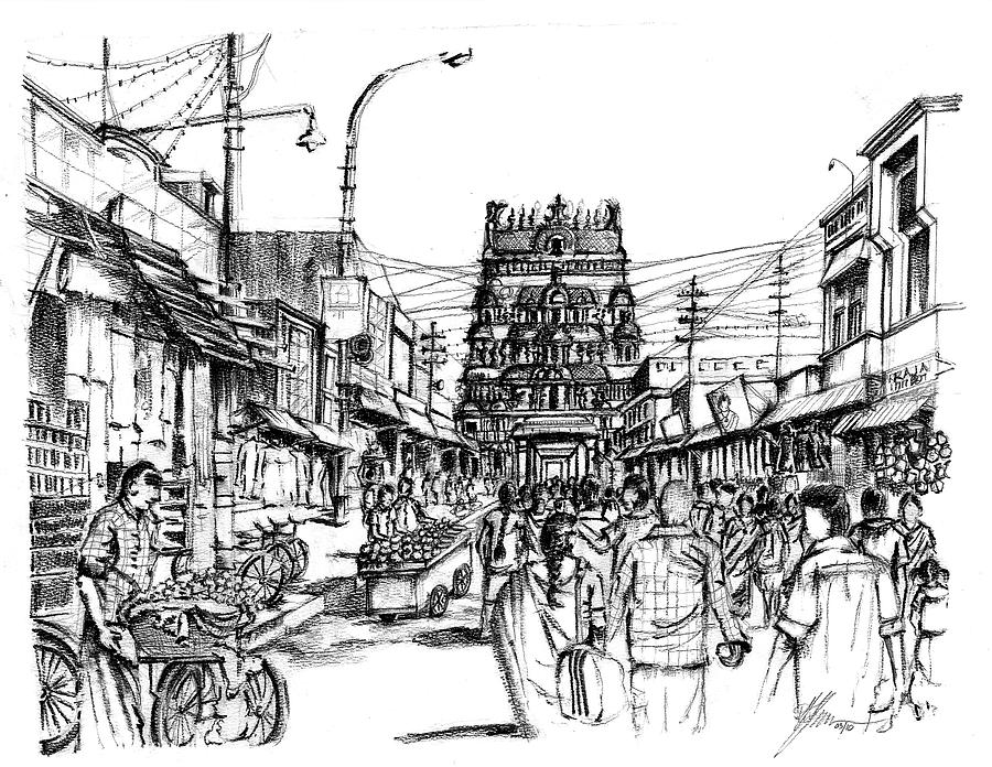 900x696 market place - Place Drawing
