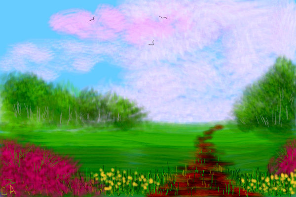 600x400 peaceful place a landscape speedpaint drawing - Place Drawing