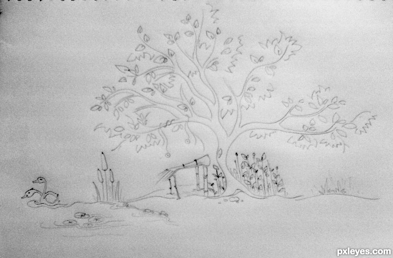 787x518 calm noon picture - Place Drawing